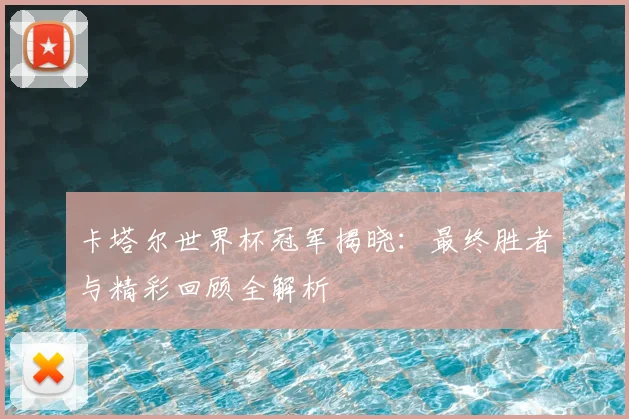 卡塔尔世界杯冠军揭晓:最终胜者与精彩回顾全解析